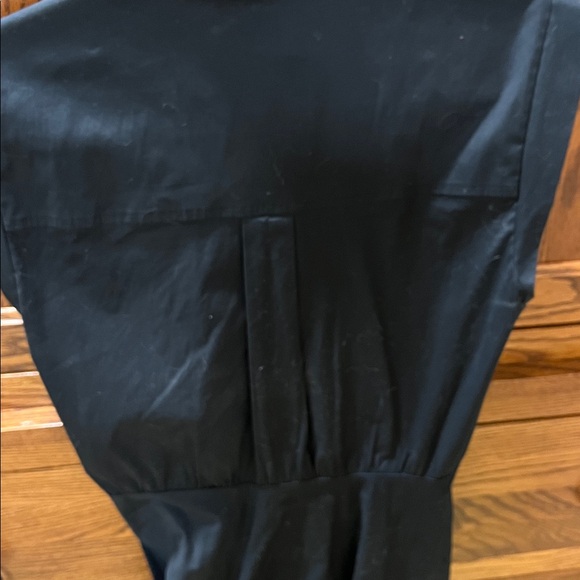 Veronica Beard Black Ruched Assymetric Button Shirtdress - Picture 9 of 12